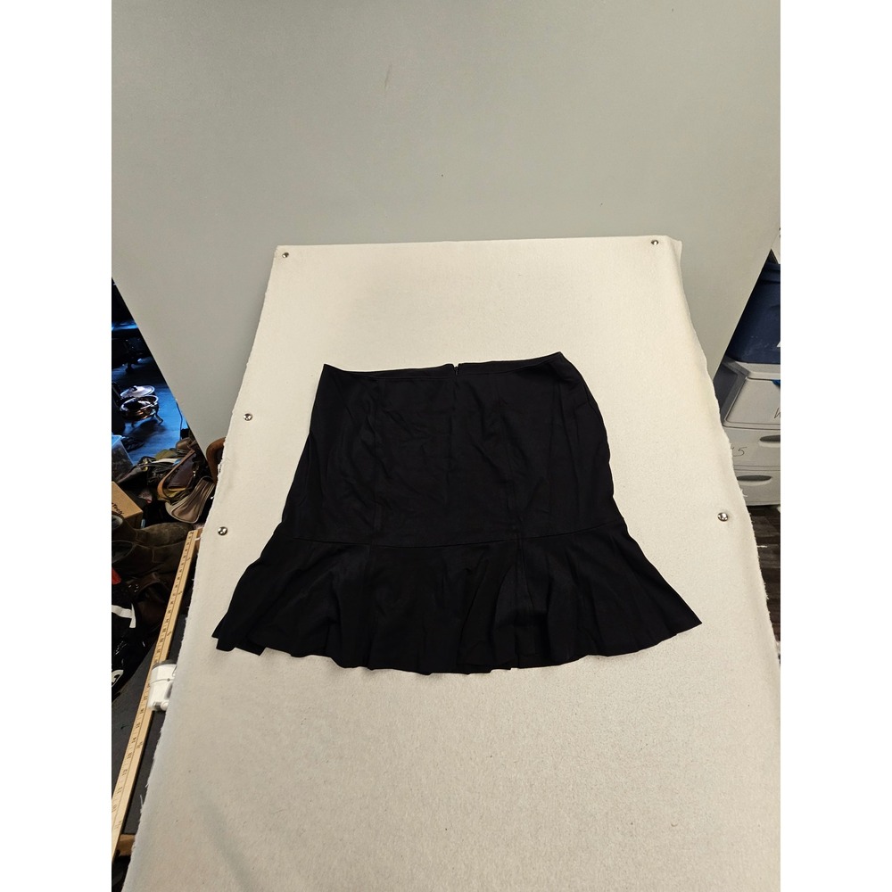 Lane Bryant Black Ponte Knit Flounce Hem Skirt Plus Size 22 New With Tags